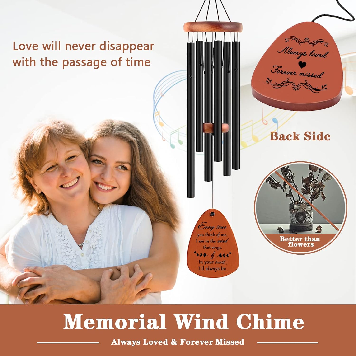Sympathy Wind Chimes, Memorial Wind Chimes for Loss of Loved One