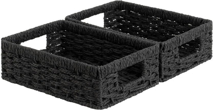 StorageWorks Small, Pantry Baskets, Wicker Storage Baskets for Organizing, Bathroom Shelves, Pantry