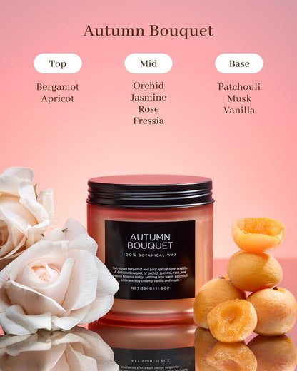 M&SENSE Fall Candle Autumn Wreath Scented, Large 11.6oz Natural Soy Wax 70 Hours Burn Time Clean