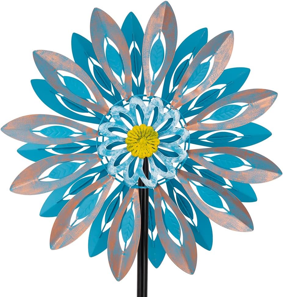 Viveta Wind Spinners,18 * 81" Large Outdoor Wind Spinner,Double-Side Wind Sculpture with 4 Sturdy
