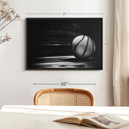 ElephantStock Basketball Wall Art - Horizontal Framed Canvas - 1-Piece Hallway Wall Decor