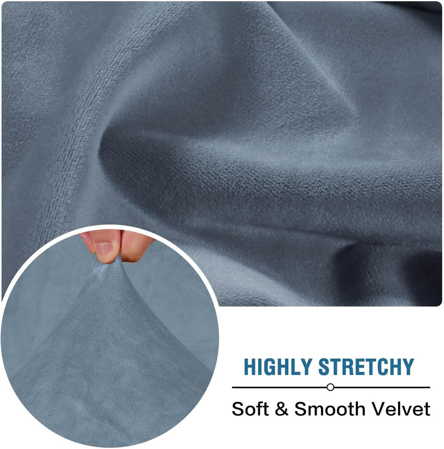 H.VERSAILTEX Velvet Stretch Individual Chaise Cover Sectional Couch Covers for L Shaped Sofa Both