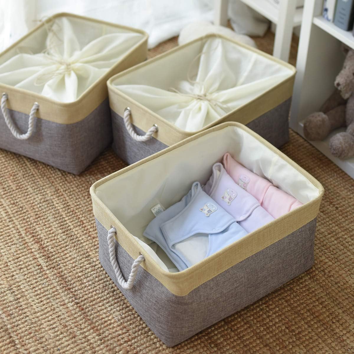 TheWarmHome Storage Baskets for Organizing, Extra Large-3Pack, 17.7L×13.8W×9.8H inch Large Sturdy