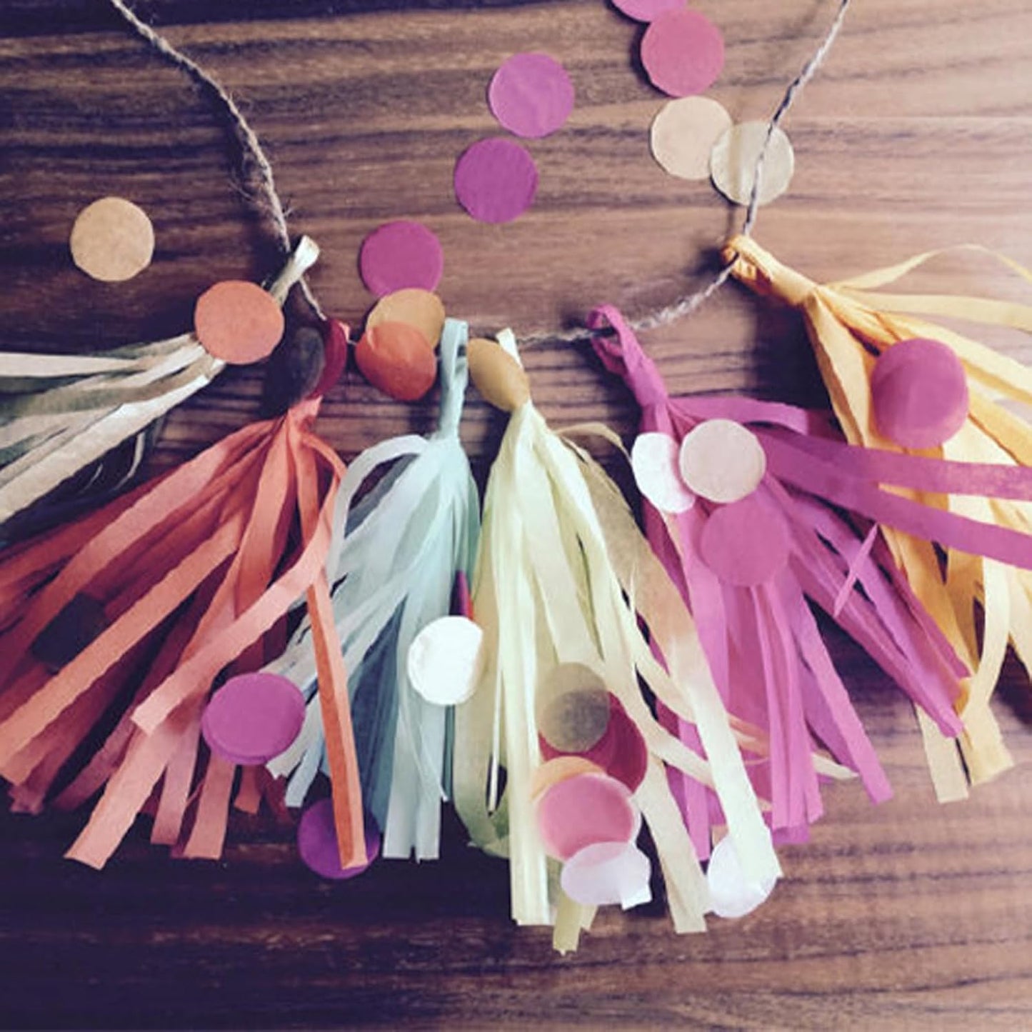 Shiny Tassel Garland Tissue Paper Tassel Banner,Tassels Party Decorations for