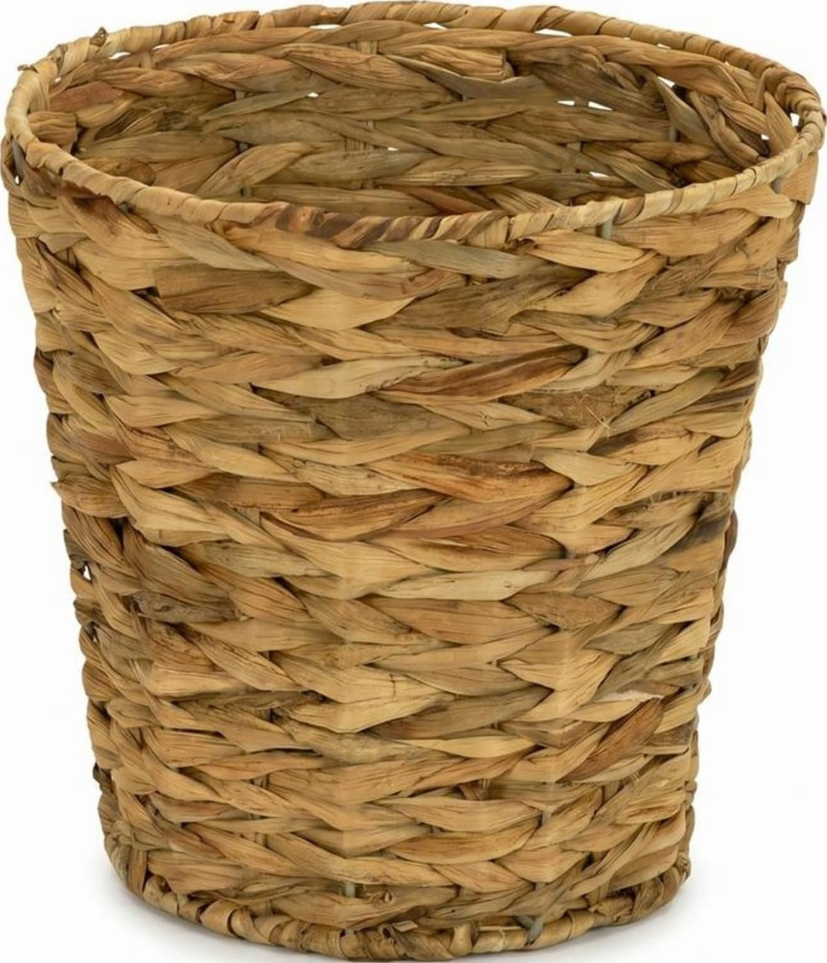Household Essentials Wicker Waste Basket, Woven Leaf Basket with Wire Frame, Trash Bin or Storage