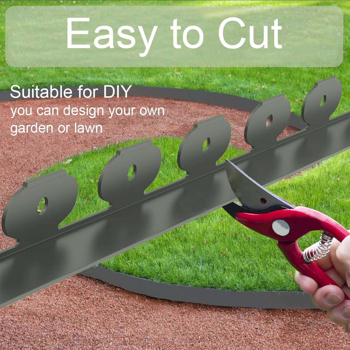 Landscape Edging,33ft x 4inch Tall Plastic Garden Edging Border with 30 Spikes,Lawn Edging for