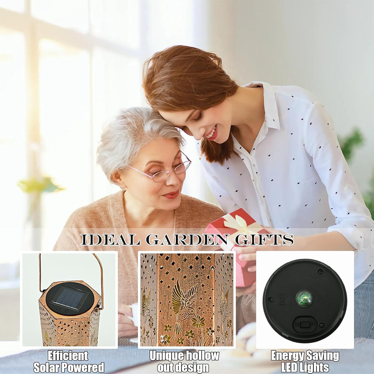 Birthday Gifts for Women Hummingbird Solar Lights Outdoor - Gifts for Mom, Mothers Day Gifts Solar