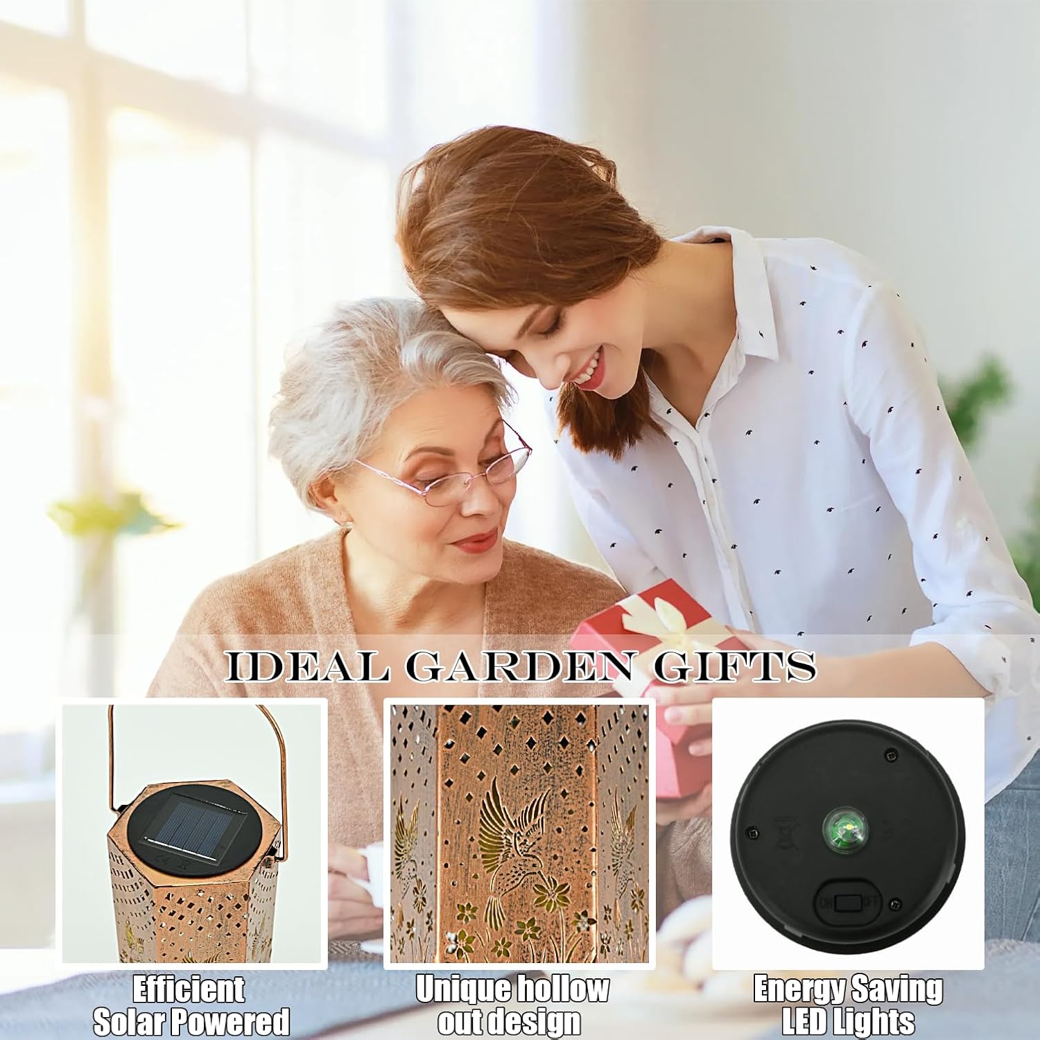 Birthday Gifts for Women Hummingbird Solar Lights Outdoor - Gifts for Mom, Mothers Day Gifts Solar