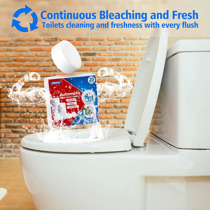 USKICH Toilet Bowl Cleaner Tablets 20 PACK, Bathroom Automatic Toilet Tank Cleaners with Bleach
