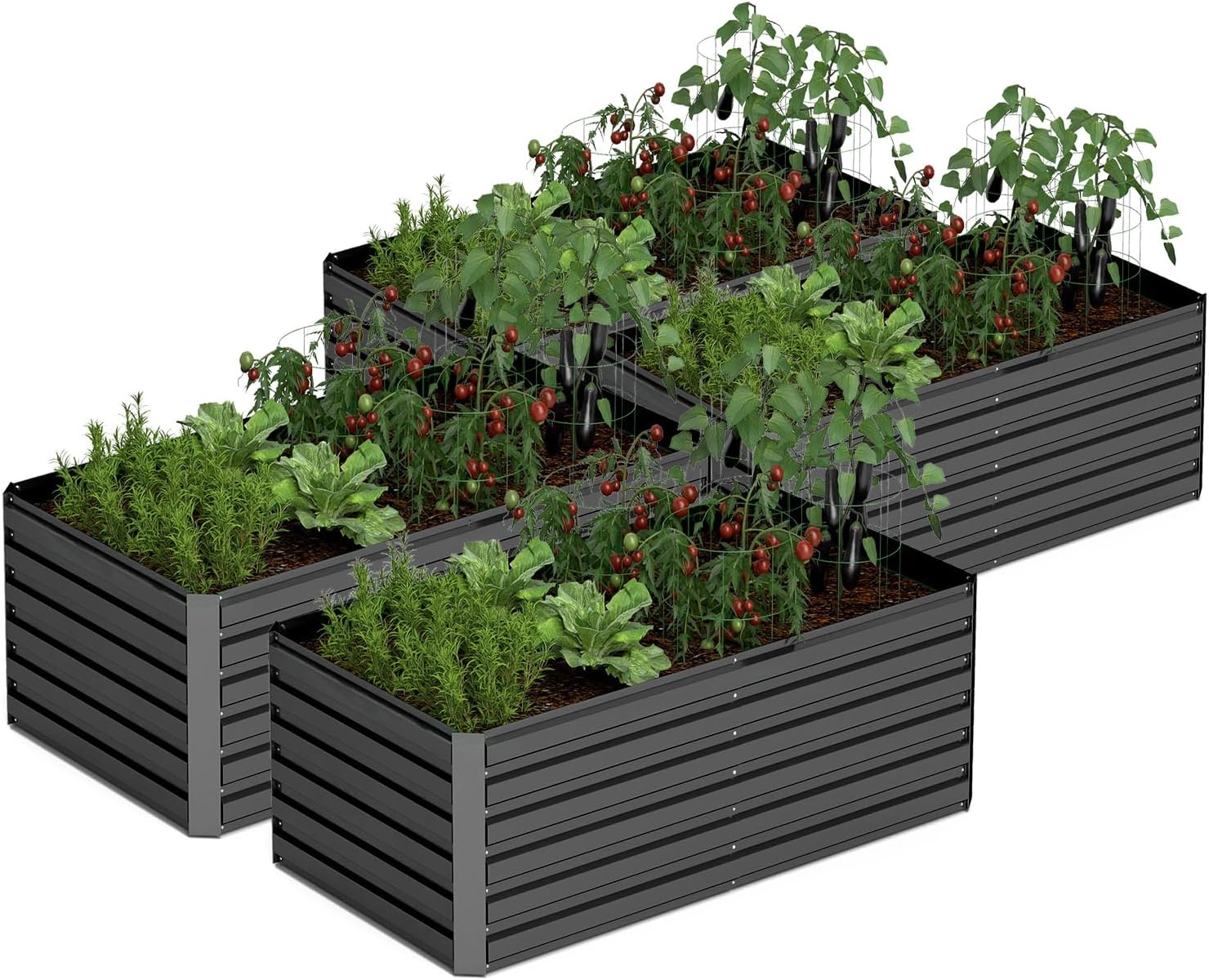 6x3x2 ft Raised Garden Bed, Large Metal Planter Raised Beds, Planters for Outdoor Plants for