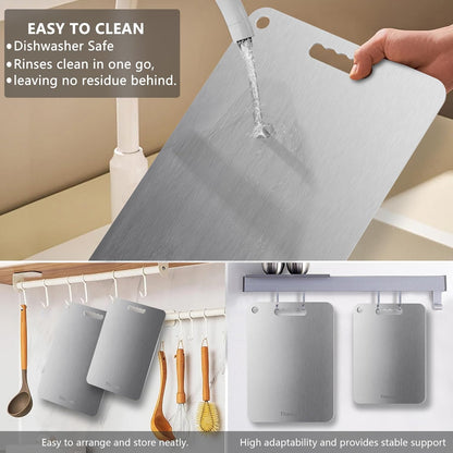 Titanium Cutting Board Ultra-Lightweight,Non-Toxic,Food-Grade Pure Titanium Cutting Boards for