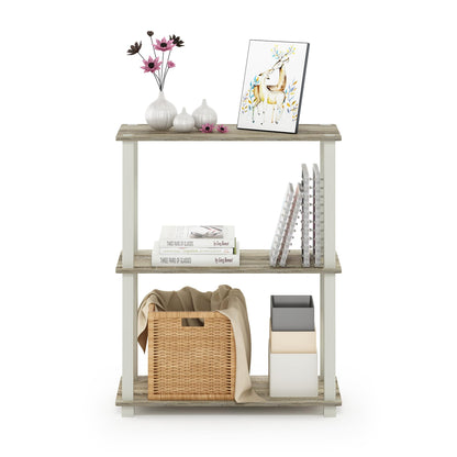 Furinno TURN-S-TUBE Storage Shelves, 3-Tier Book Shelf, Corner Shelf, Toolless Open Shelves, for