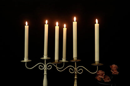 GenSwin Flameless Flickering Taper Candles with 2 Remote Controls and Timer, Real Wax 3D Wick Light