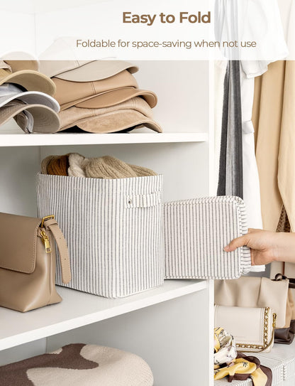 StorageWorks Narrow Storage Bins, Small Basket for Closet and Shelves, Rectangular Fabric Organizer