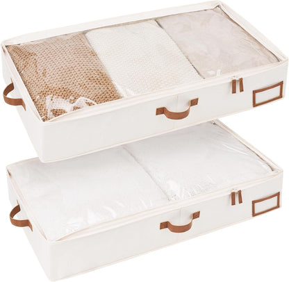 StorageWorks Large Under Bed Storage Containers with Handles and Label Holder, 2 Pack Ultra-thick