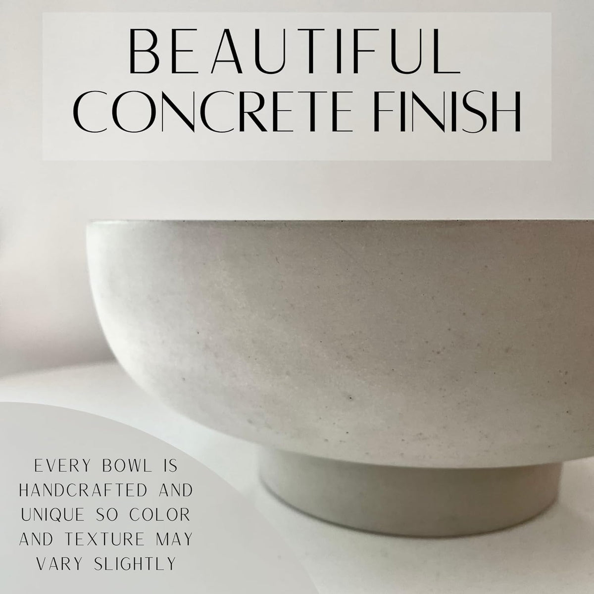 OAKOA Concrete Fruit Bowl for Kitchen Counter - Large Decorative Bowls for Home Decor - Modern Key