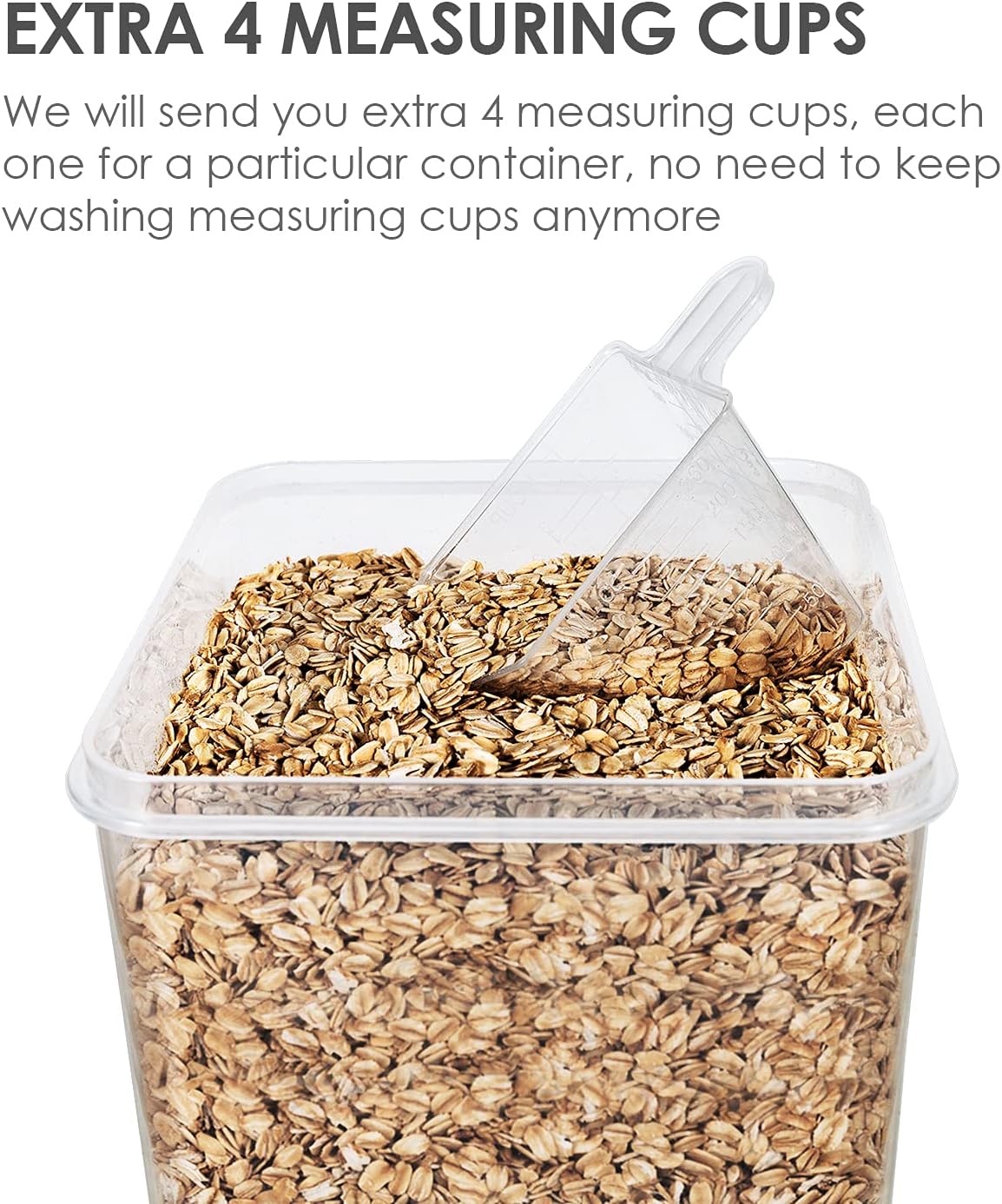 Vtopmart Extra Large Tall Airtight Food Storage Containers, 4 Pieces 5.9qt/6.5L Plastic PBA Free