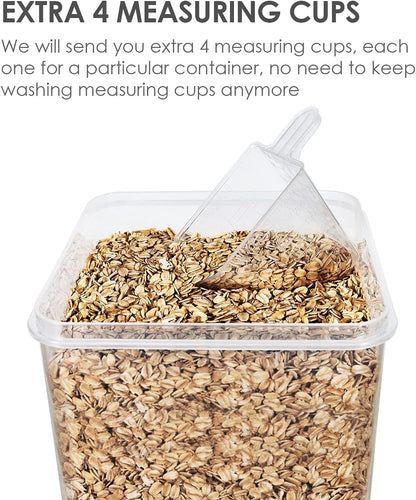 Vtopmart Extra Large Tall Airtight Food Storage Containers, 4 Pieces 5.9qt/6.5L Plastic PBA Free
