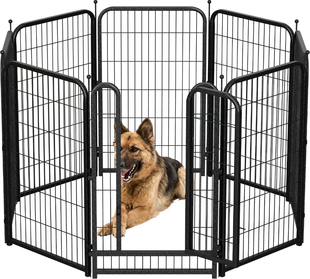 Metal Dog Playpen, 45" Inch Height 8 Panels, Large Dog Fence for Large/Medium/Small Dogs Indoor &
