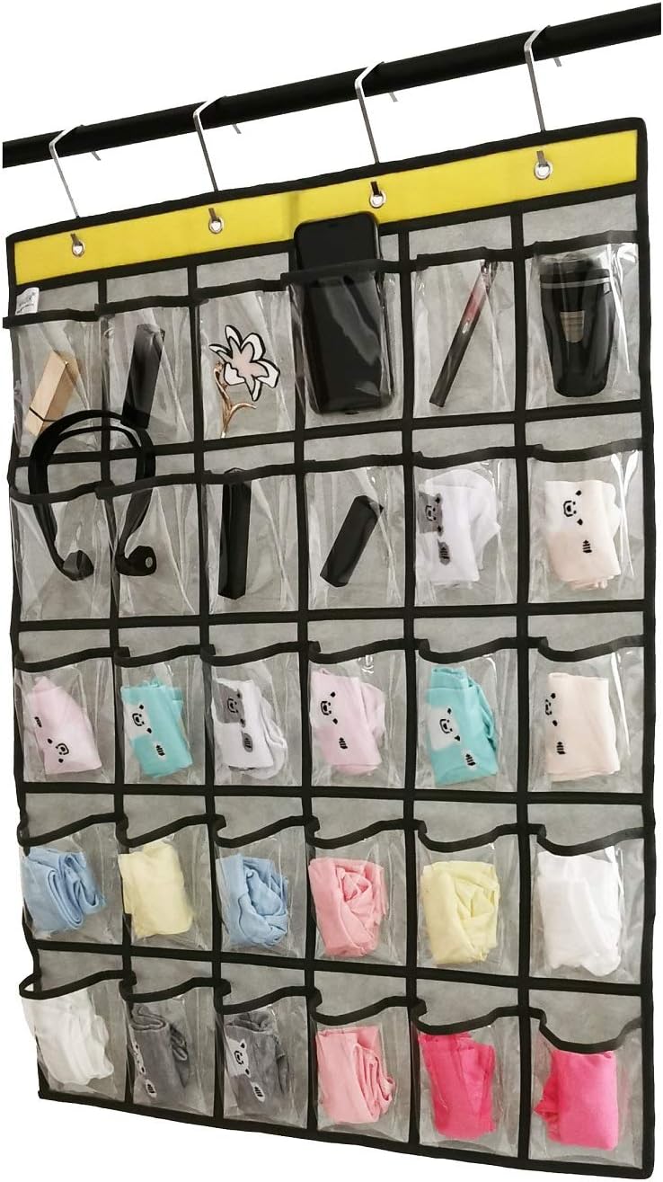 Classroom Pocket Chart for Phone Calculator Holder Over The Door Hanging Closet Jewelry Organizer