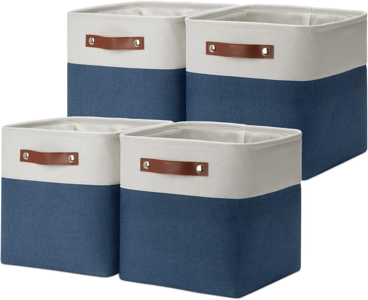 DULLEMELO [Set of 4 Storage Cubes Baskets for Organizing, 11 x 11 x 11 inch Cube Storage Organizer