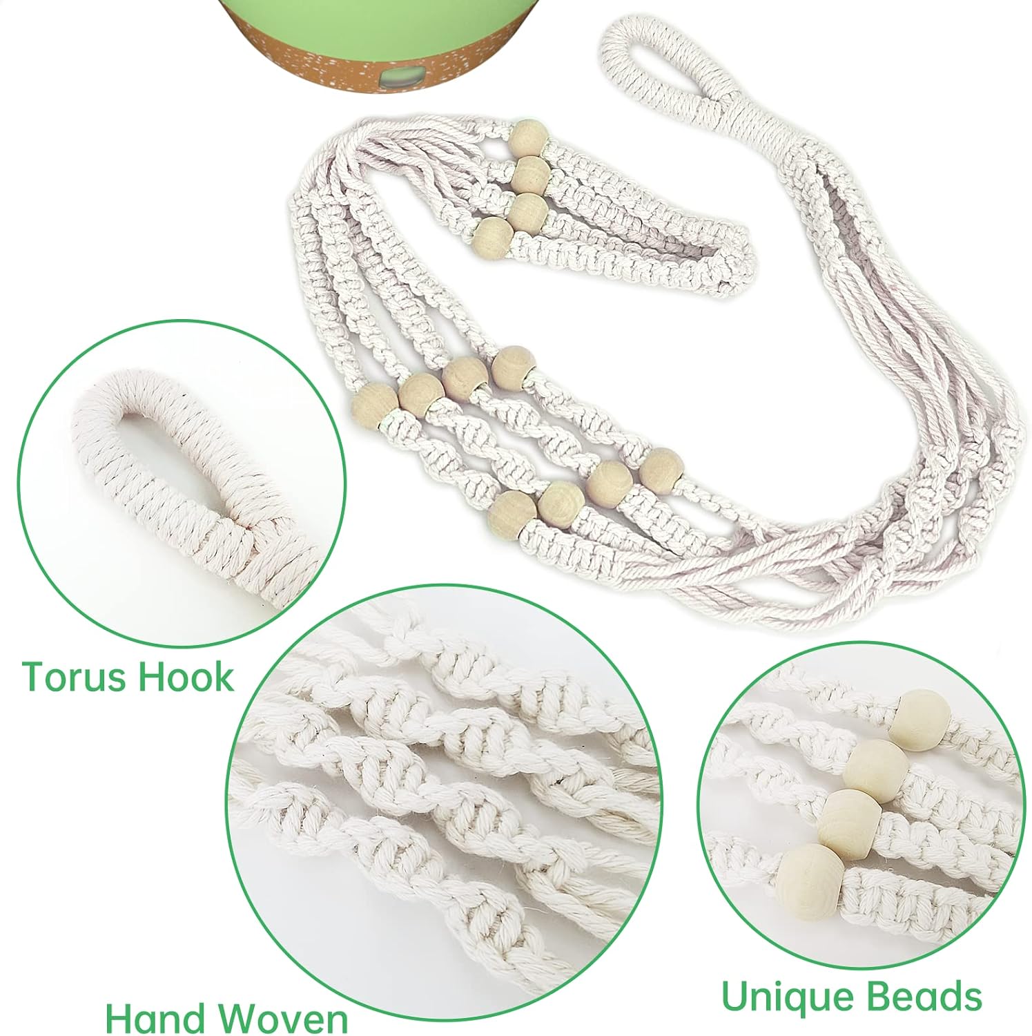 ZMTECH 2 Pack 10 Inch Hanging Planters with Macrame Plant Hanger for Indoor and Outdoor Plants