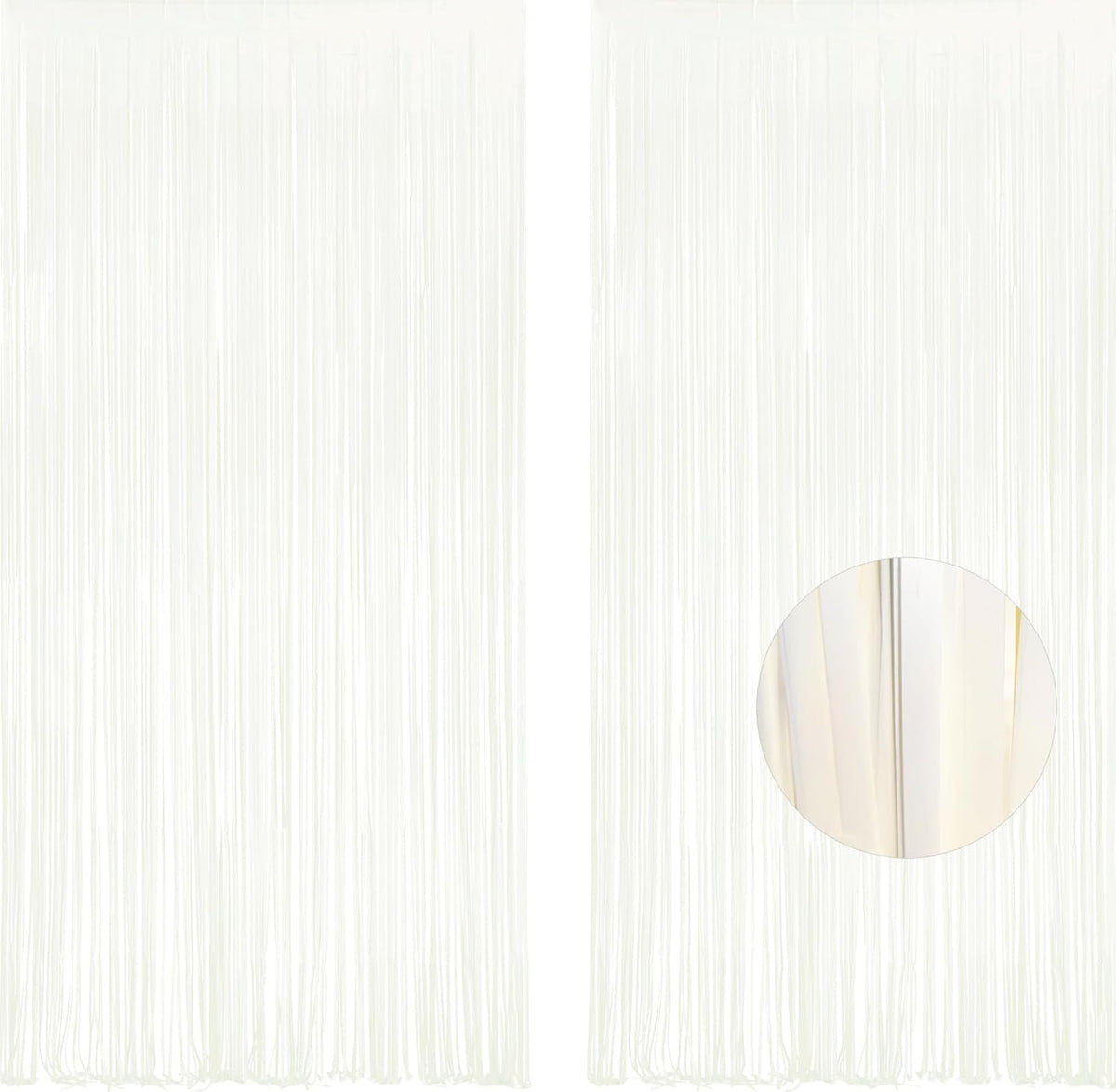 White Party Streamers Decoration - GREATRIL Foil Fringe Backdrop for Daisy Groovy