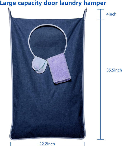 KEEPJOY XL Hanging Laundry Hamper Bag, Hanging Hamper with 2 Strong Hooks for Dirty clothes Door