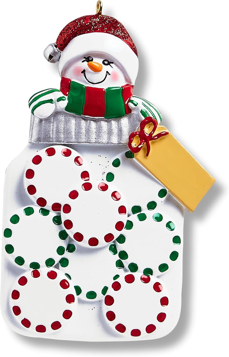 Ornaments by Elves - Personalized Family of 8 Mason Jar Snowman Christmas Ornaments 2024 - Snowman