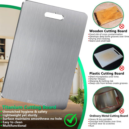 Titanium Cutting Boards for Kitchen [Set of 3], Double Sided Pure Titanium Cutting Board | Easy to