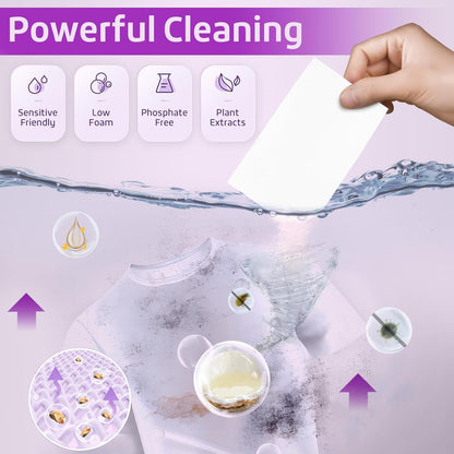 Poesie Laundry Detergent Sheets Lavender Scent 160 Sheets 80 Large Loads Soap Sheets Eco-Friendly