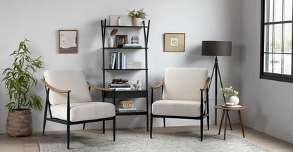 Modern Accent Chairs Set of 2 for Living Room Bedroom Mid Century Arm Chairs Upholstered Office