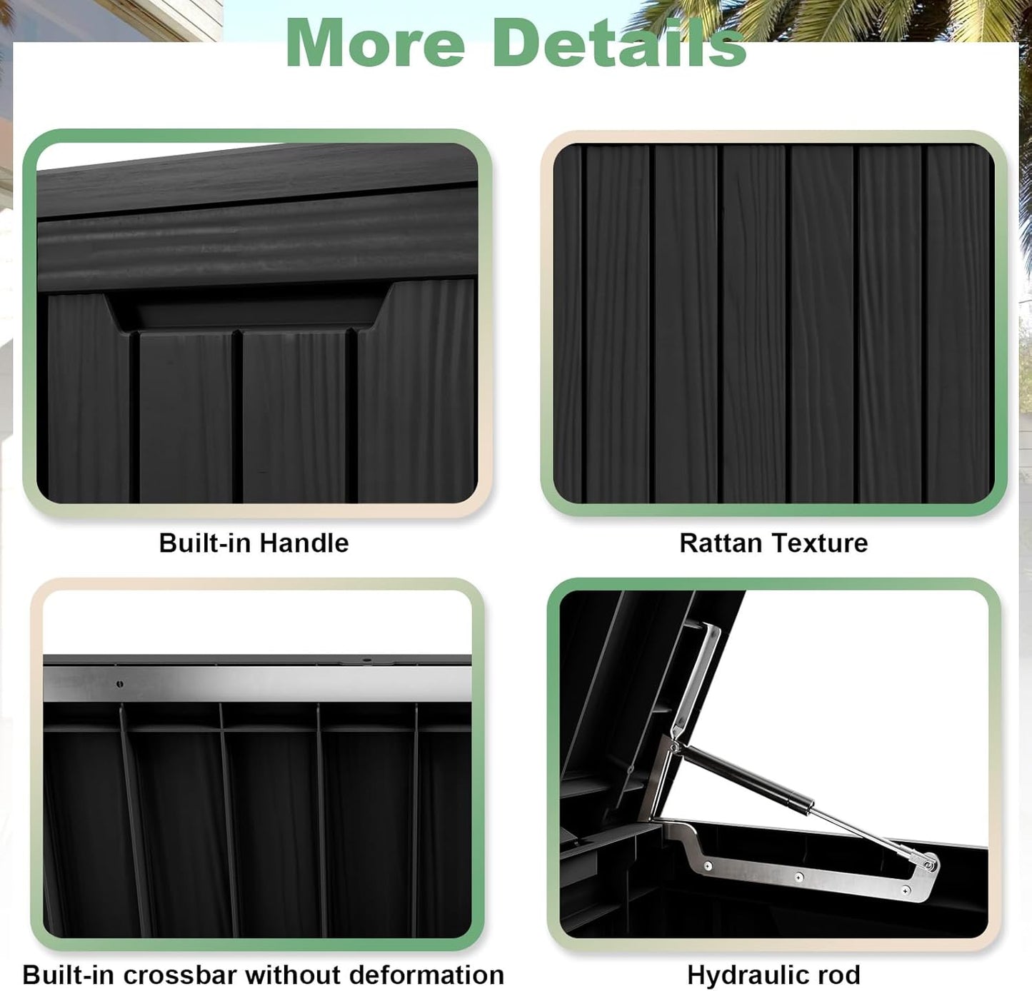 DRATO 80 Gallon Large Deck Box, Outdoor Storage Box for Patio Furniture, Patio Cushions, Gardening