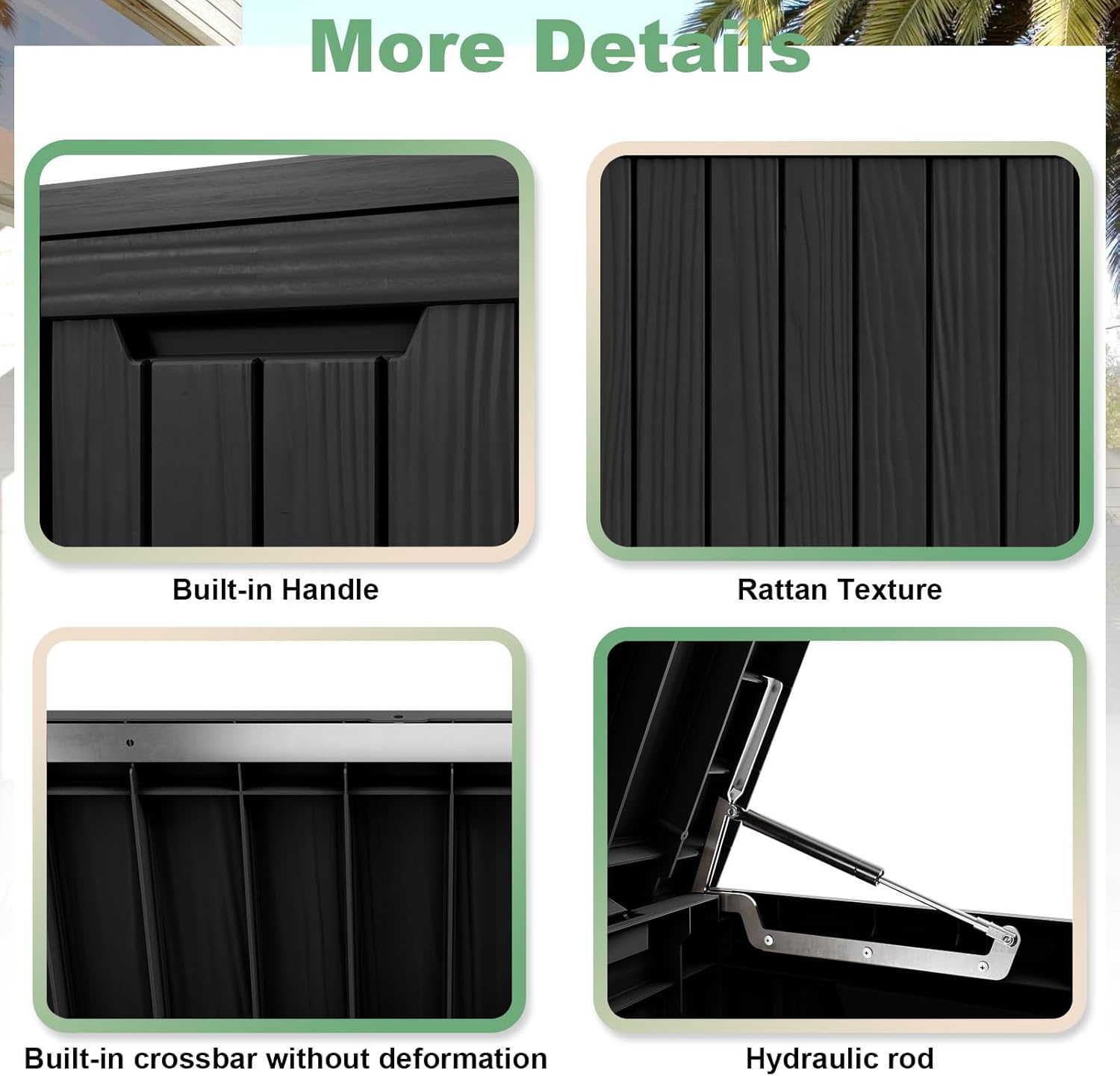 DRATO 80 Gallon Large Deck Box, Outdoor Storage Box for Patio Furniture, Patio Cushions, Gardening