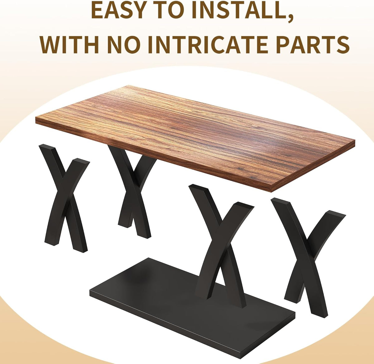 47” Wood Coffee Tables for Living Room Rustic Stands with Storage Shelf Black Blown Coffee Tables