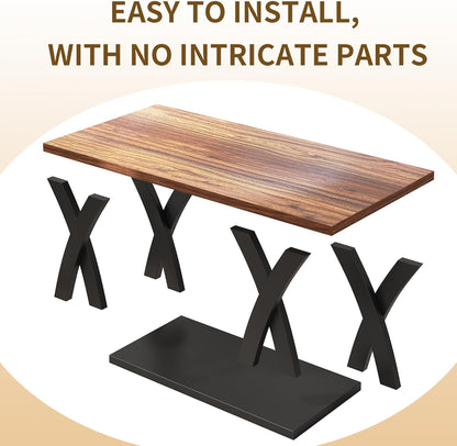 47” Wood Coffee Tables for Living Room Rustic Stands with Storage Shelf Black Blown Coffee Tables