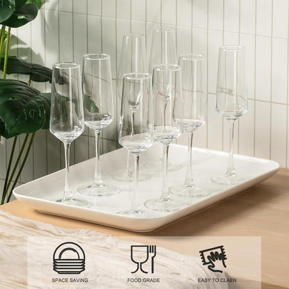 DELLING Large Serving Platter, 18" x 12.3" Serving Tray-Set of 2, White Platters for Serving Food