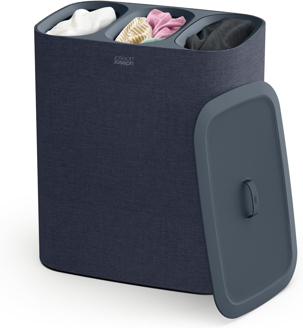 Joseph Joseph Tota Trio 90 liter/23.8 gallon Laundry Hamper Separation Basket with lid, 3 Removable
