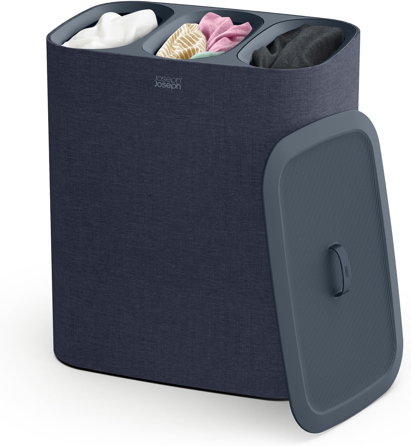 Joseph Joseph Tota Trio 90 liter/23.8 gallon Laundry Hamper Separation Basket with lid, 3 Removable