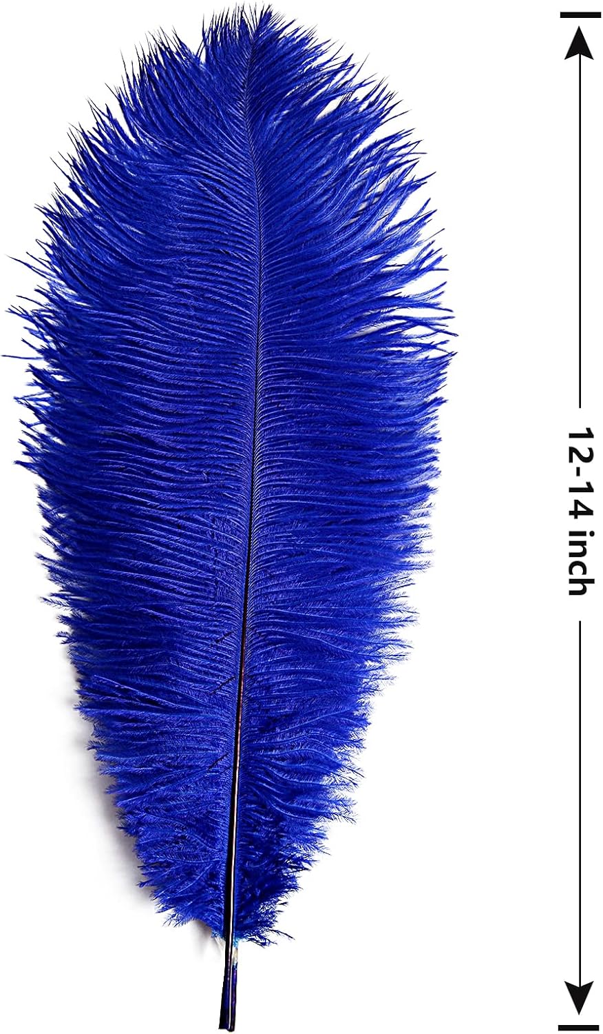 THARAHT Blue Ostrich Feathers 12pcs Large Natural Bulk 12-14Inch 30cm-35cm for Wedding Party