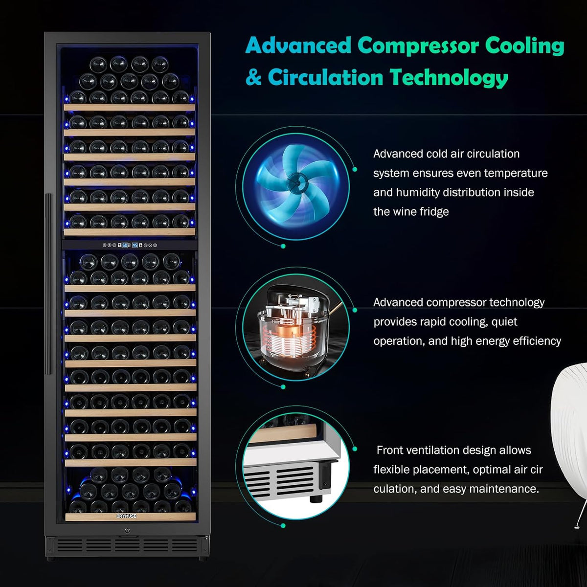 200 Bottle Dual Zone Wine Fridge ??24 Inch Large Capacity Wine Cooler Refrigerator