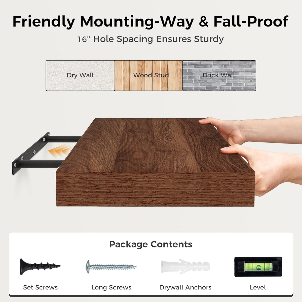 Floating Shelves 30 Inch Long, 12 Inch Deep Floating Shelf for Books, Rustic Wood 30 x 12 Storage