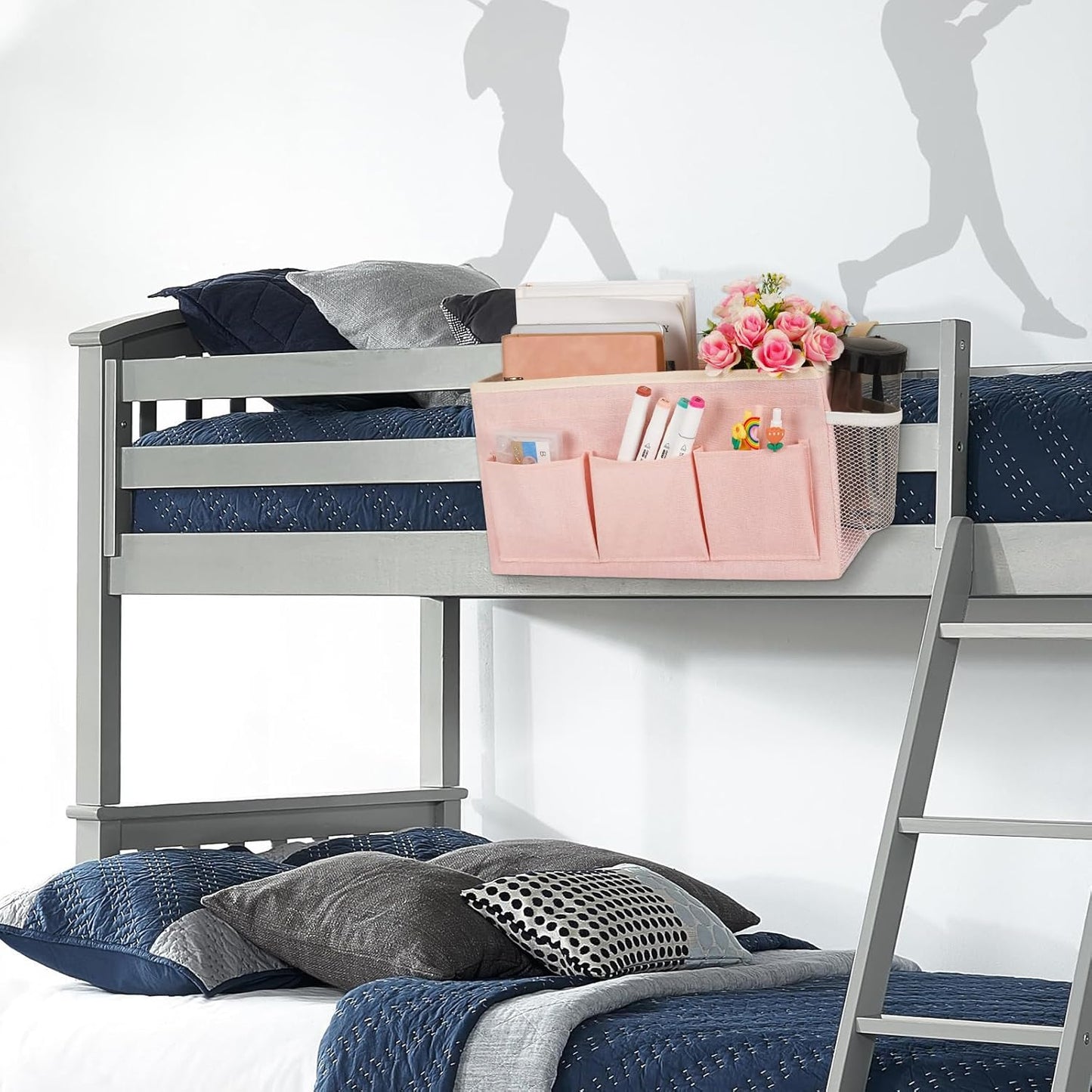 Bedside Storage Caddy/Bedside Hanging Storage Bag for Headboards Bunk Beds Dorm Rooms Book Phone