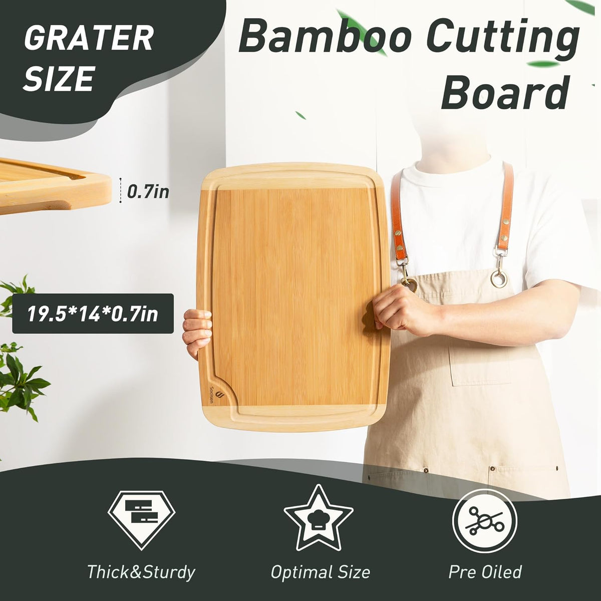Bamboo Cutting Board Set Non Slip Feet Over Sink Acrylic Counter Lip Glass Plastic Smart Clear