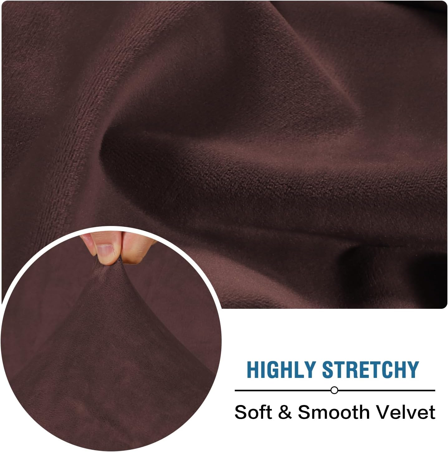 H.VERSAILTEX Velvet Stretch Individual Couch Cushion Cover Plush Slipcover for Loveseat Sofa