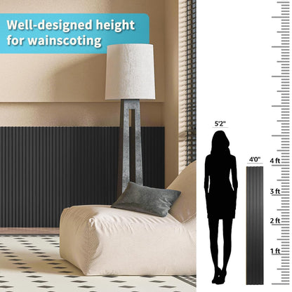 Art3d WPC Wainscoting Panels, 16-Pack 48 x 6 Inch 3D Wall Accents for Interior Wall Decor, Living