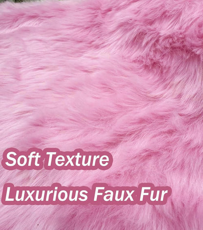 AOGU 60 Inch Faux Fur Christmas Tree Skirt Pink Plush Skirt for Merry Christmas Party Christmas
