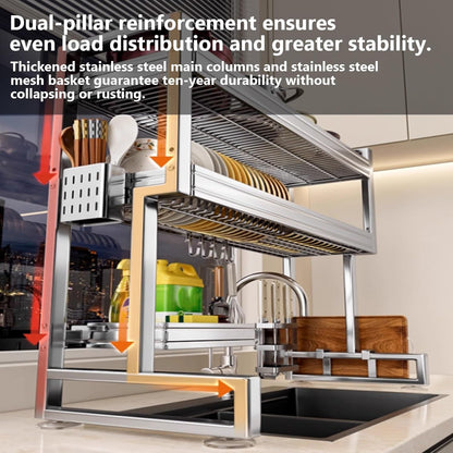 Kitchen Sink Rack Sink Above The Dish Drain Dish Washing Rack Stainless Steel Multifunctional Dish