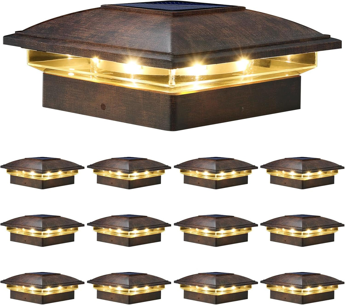 VOLISUN Solar Post Cap Light Outdoor 16pack,Solar Deck Fence - Post Lights Waterproof for 4x4