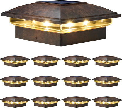 VOLISUN Solar Post Cap Light Outdoor 16pack,Solar Deck Fence - Post Lights Waterproof for 4x4